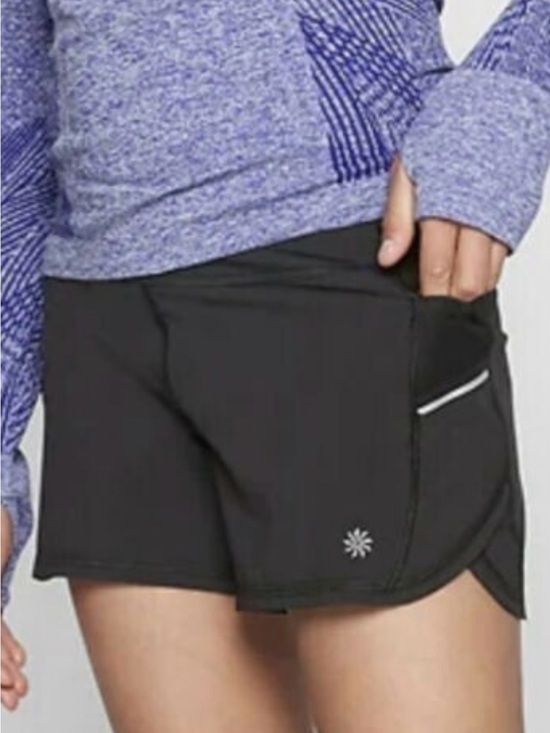 Athleta Other - Athleta Girl Record Breaker 3" Running Shorts in Black with Aqua Zip Pocket